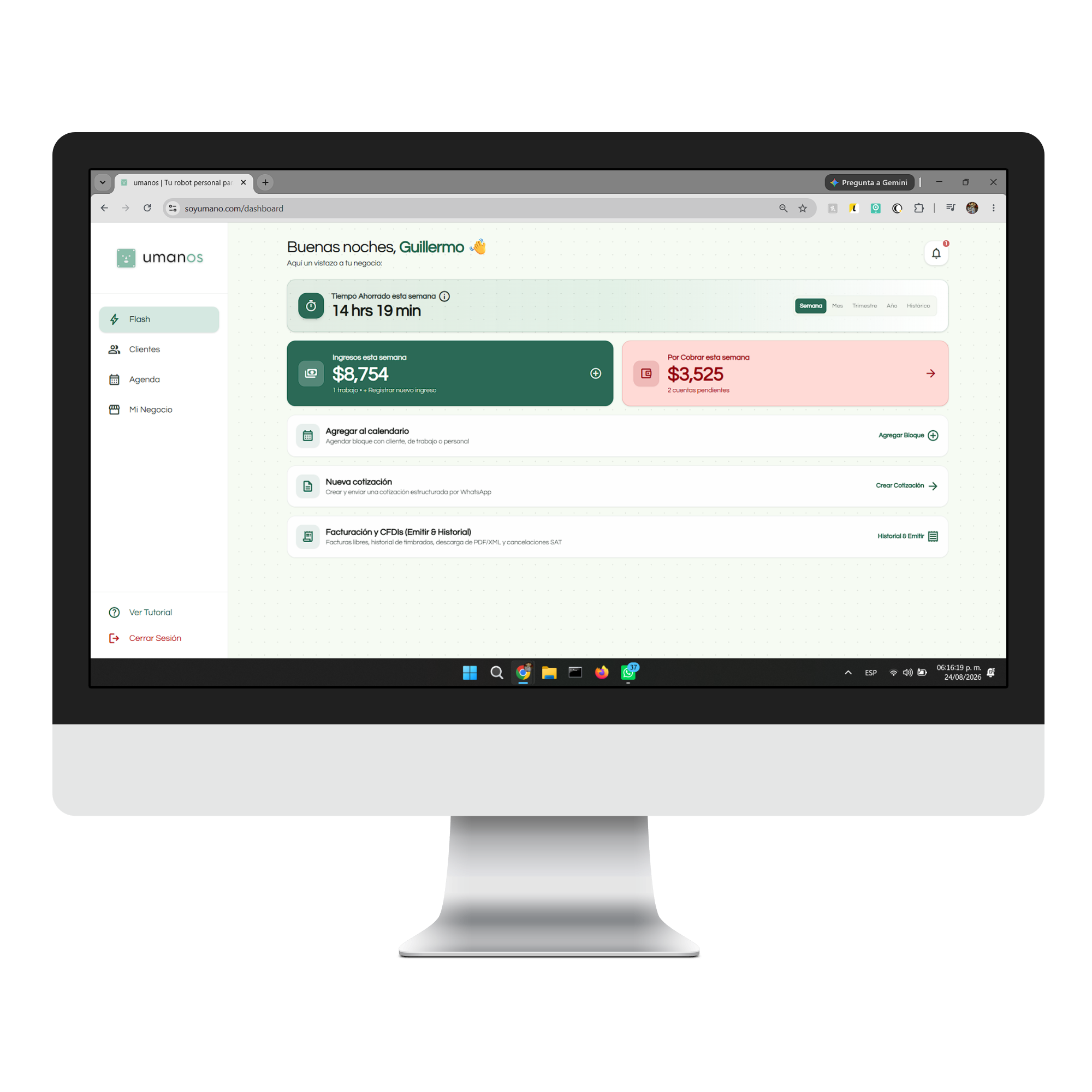 Pantallazo de la WebApp (Flash) - umanos